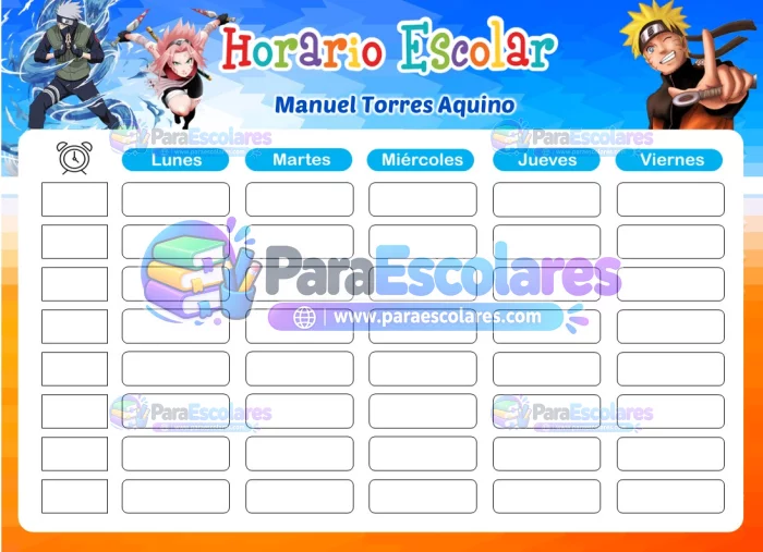 Naruto Horario Escolar